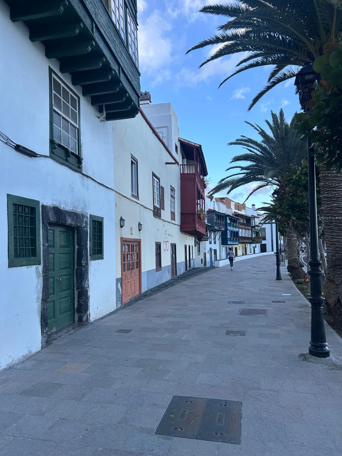 Quiet street with colorful houses on a Canary Island