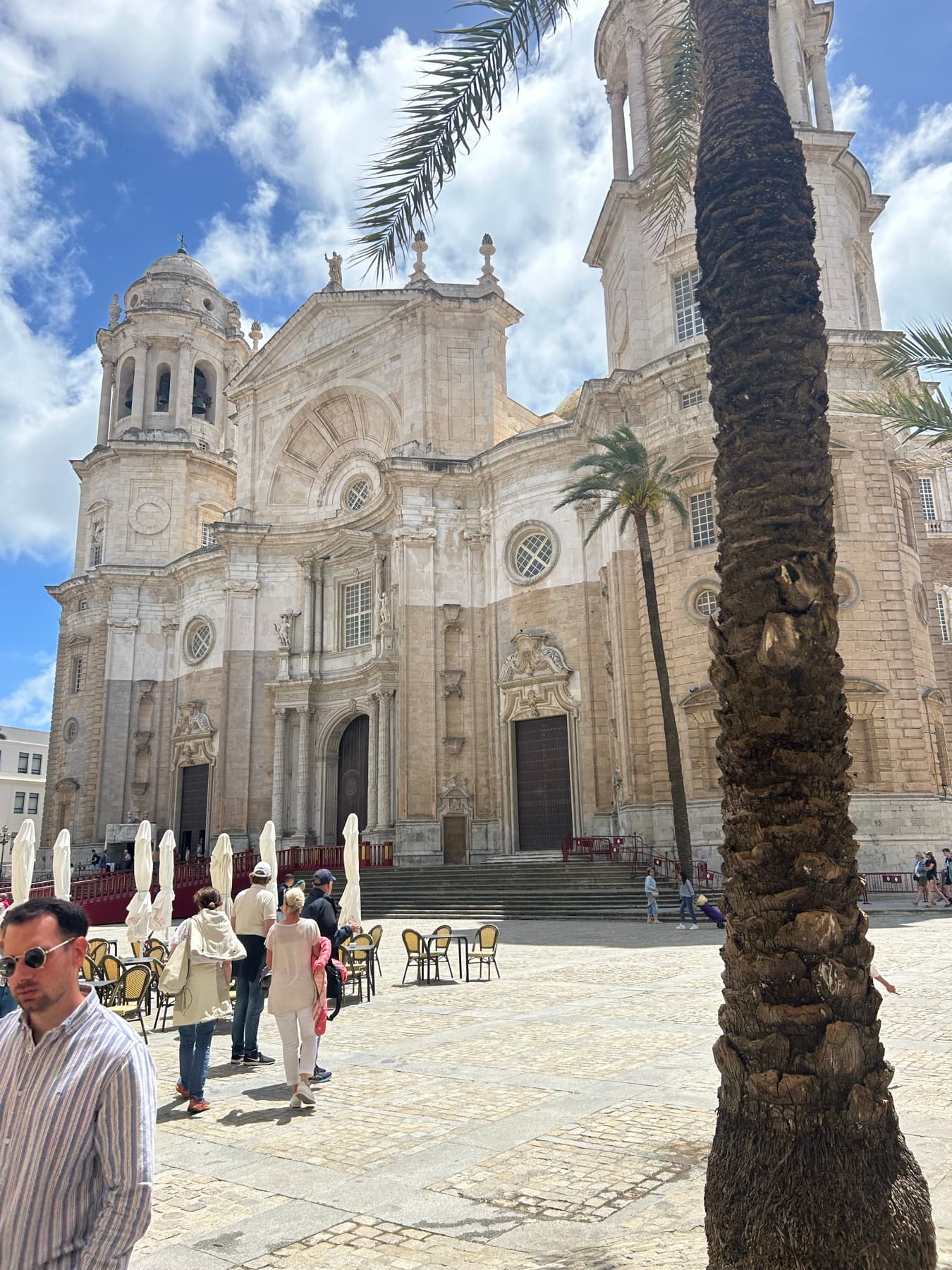 Cadiz cathedral seen from the square