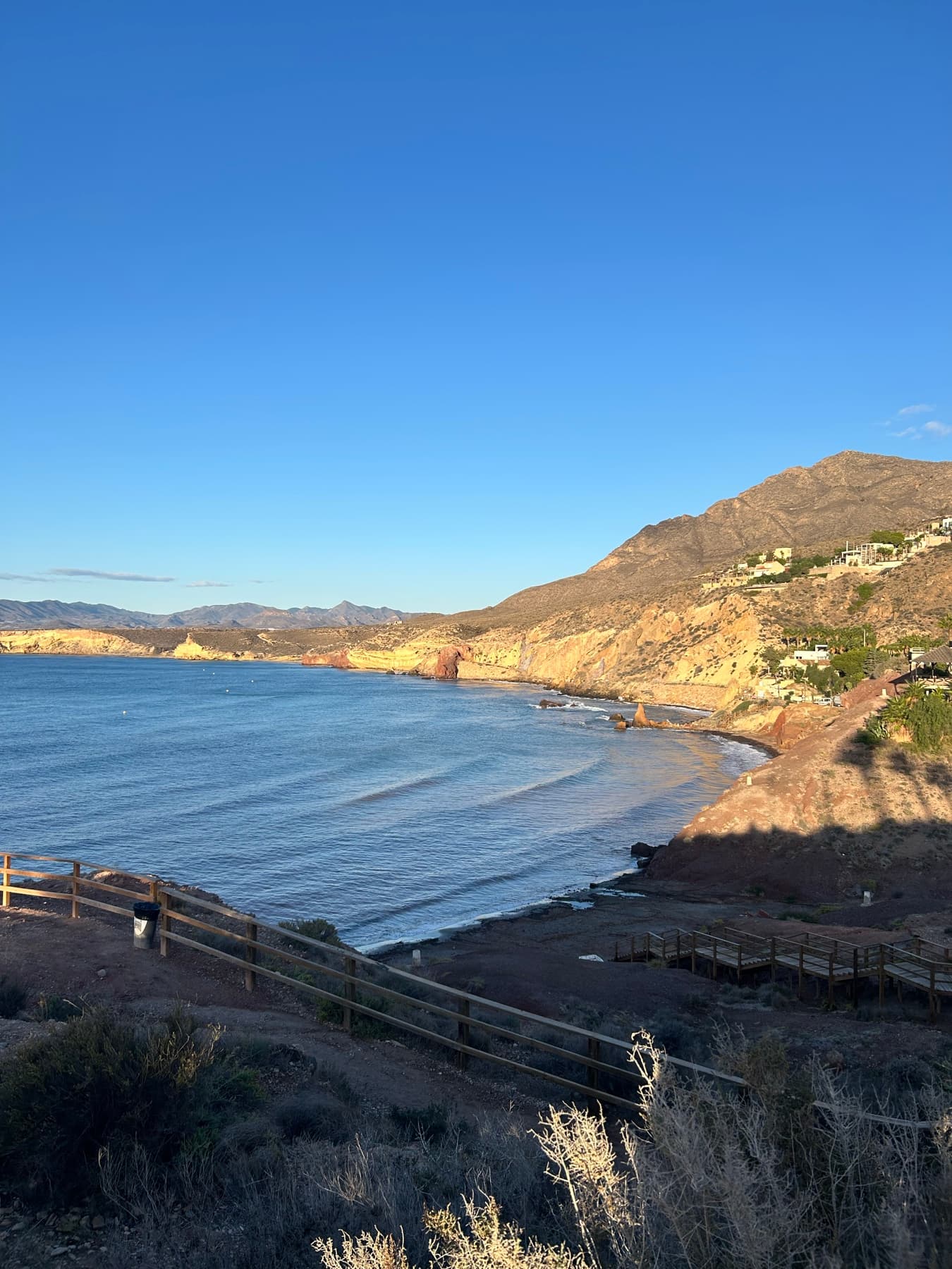 Golden cliff over a southern beach