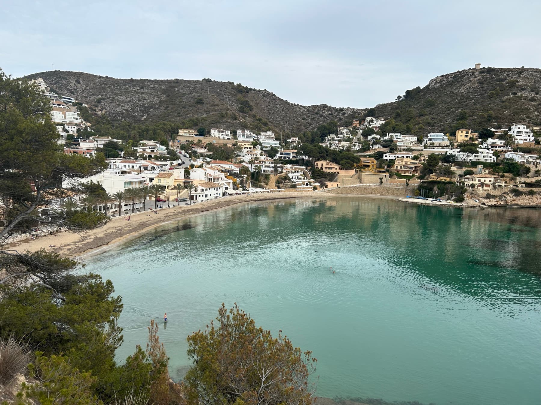 Coastal town around a cove in Mallorca