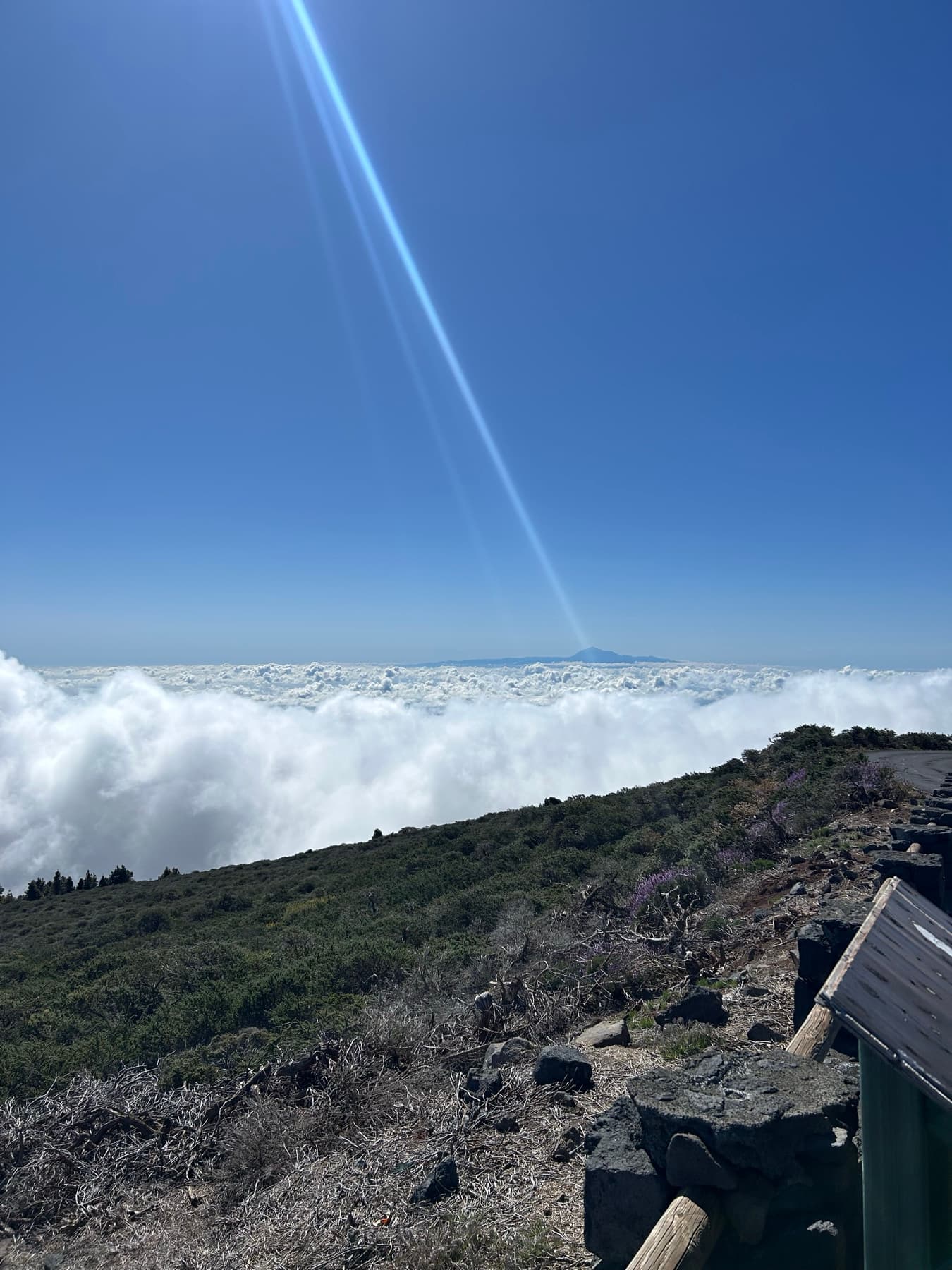 Sea of clouds over a Canary slope