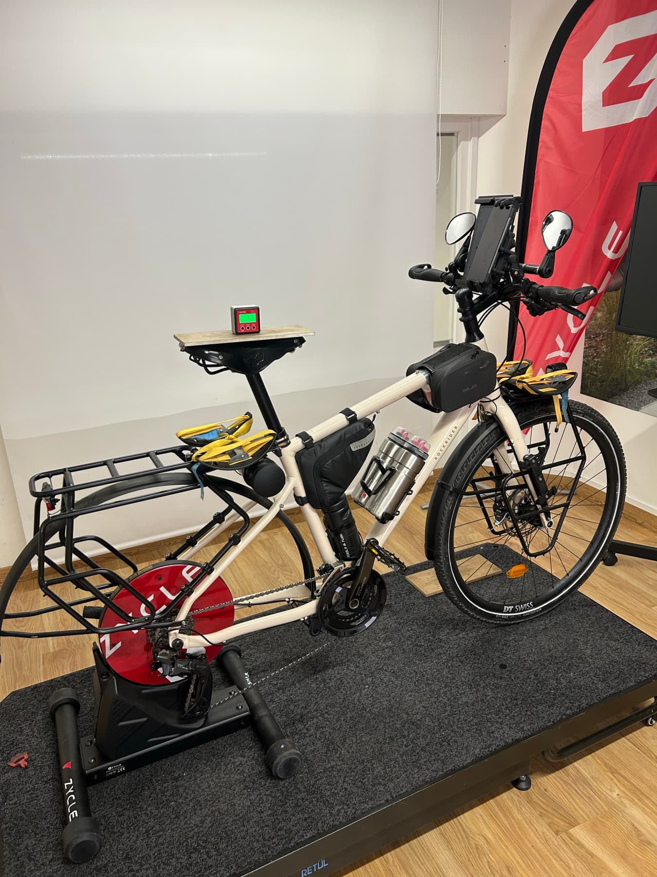 Bicycle prepared on an indoor trainer